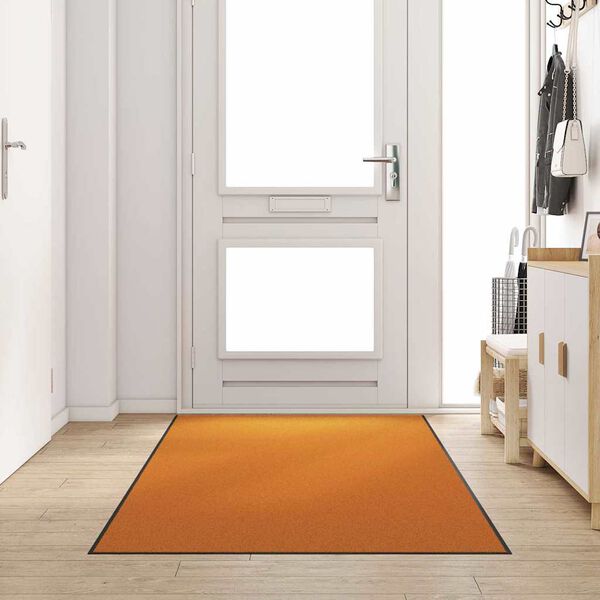 vidaXL Felpudo Otro Naranja y Negro 120 x 250 cm Poliamida y PVC