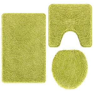 vidaXL Conjunto de alfombra de ba&ntilde;o antideslizante 3 pcs Verde PP
