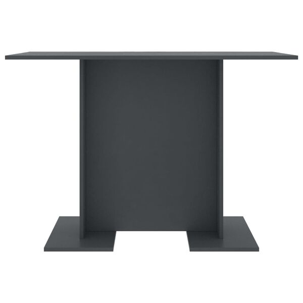 vidaXL Mesa de comedor de madera contrachapada gris 110x60x75 cm