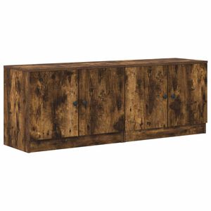 vidaXL Armario de almacenamiento para cama alta 2 uds. Roble Ahumado