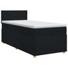vidaXL Cama box spring con colch&oacute;n con cabecera Negro 80 x 200 cm Tela