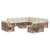 vidaXL Conjunto de sof&aacute;s de jard&iacute;n 14 uds. Beige y blanco crema