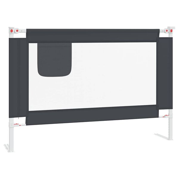 vidaXL Barandilla de seguridad cama de niño gris oscuro tela 100x25 cm