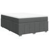 vidaXL Cama box spring con colch&oacute;n tela gris oscuro 140x190 cm