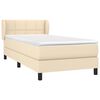 vidaXL Cama box spring con colch&oacute;n tela color crema 90x190 cm