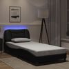 vidaXL Estructura de cama con LED sin colch&oacute;n Hvar negro 90x200 cm