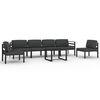 vidaXL Set muebles de jard&iacute;n 7 pzas y cojines aluminio gris antracita