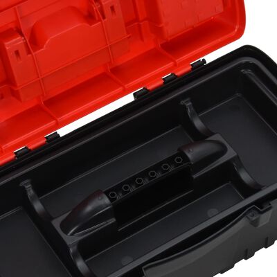 vidaXL Set de cajas de herramientas 2 pzas polipropileno negro y rojo