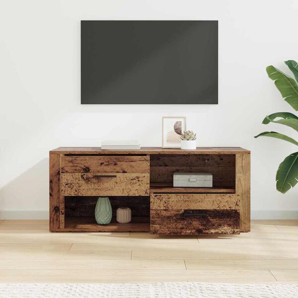 vidaXL Gabinete de TV con caj&oacute;n Madera Vieja 100 x 35 x 40 cm