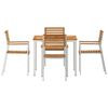 vidaXL Conjunto de Comedor de Jard&iacute;n 5 pcs Madera de teca maciza