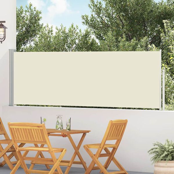 vidaXL Toldo lateral retr&aacute;ctil de jard&iacute;n crema 100x500 cm