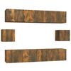 vidaXL Set de muebles de TV 6 pzas madera contrachapada roble ahumado