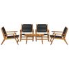 vidaXL Sillas de Jard&iacute;n con Mesa 5 uds. Negro Madera de Acacia S&oacute;lida