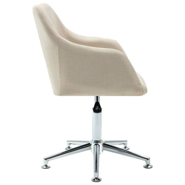 vidaXL Silla de oficina giratoria de tela color crema
