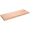 vidaXL Encimera ba&ntilde;o madera maciza tratada marr&oacute;n claro 140x50x(2-6)cm