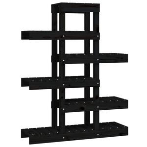 vidaXL Soporte para plantas madera maciza pino negro 85x25x109,5 cm