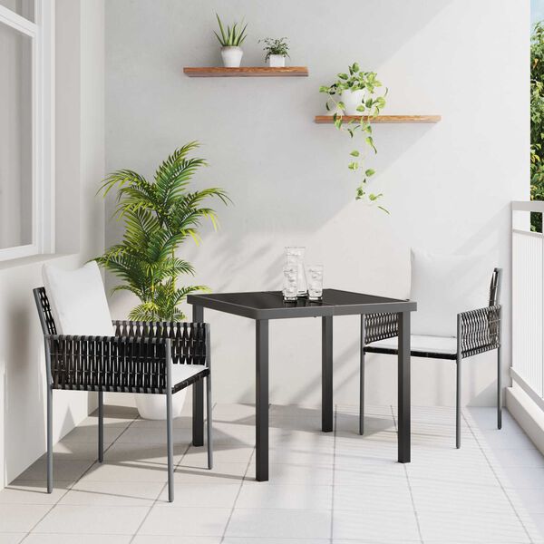 vidaXL Conjunto de Comedor de Jard&iacute;n 3 pcs Marr&oacute;n y Negro