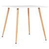vidaXL Mesa de comedor MDF blanco y color roble 80,5x80,5x73 cm