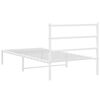 vidaXL Estructura cama sin colch&oacute;n con cabecero metal blanco 107x203cm