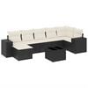 vidaXL Set de sof&aacute;s de jard&iacute;n 8 piezas y cojines rat&aacute;n sint&eacute;tico negro