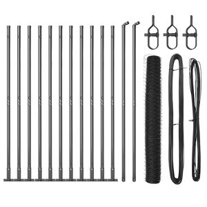 vidaXL Valla hexagonal con base de concreto 25 x 1 m Gris Malla
