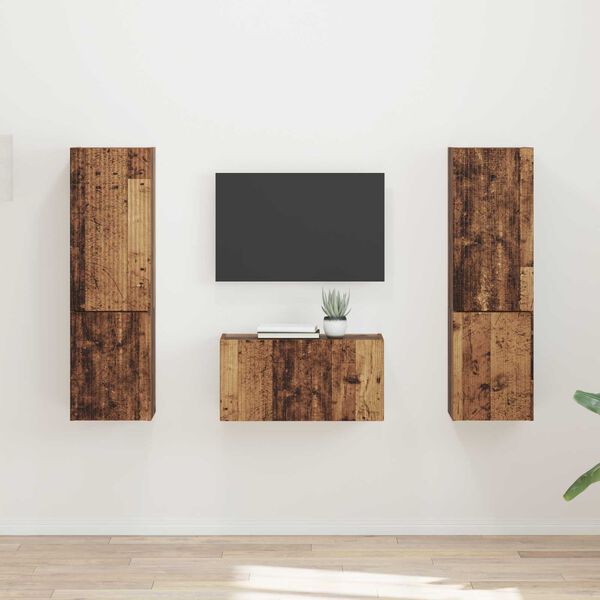 vidaXL Conjunto de mueble de TV 5 pcs Madera envejecida