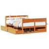 vidaXL Cama sin colch&oacute;n madera maciza de pino marr&oacute;n cera 140x190 cm