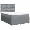 vidaXL Cama box spring con colch&oacute;n tela gris claro 160x200 cm