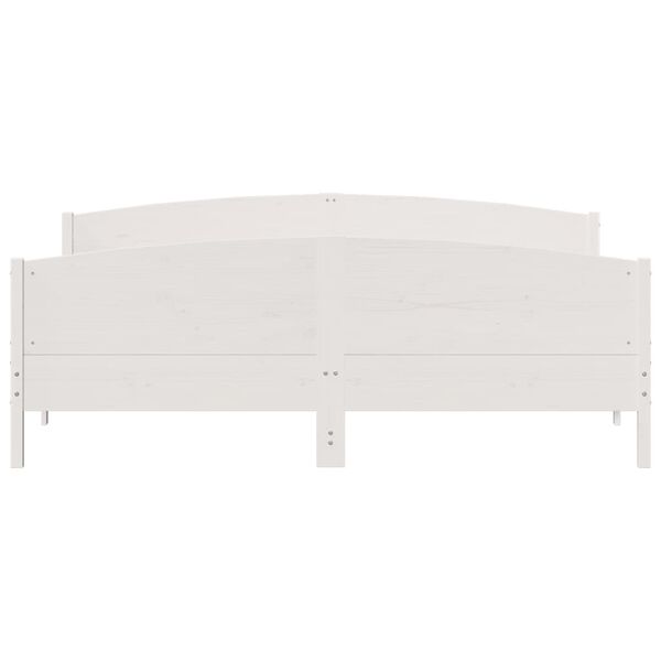 vidaXL Cama sin colch&oacute;n madera maciza de pino blanca 180x200 cm