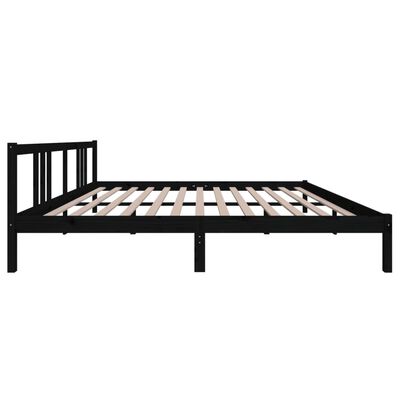 vidaXL Estructura de cama de madera maciza negro 200x200 cm