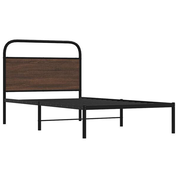 vidaXL Estructura de cama sin colchón 100x200 cm madera marrón roble