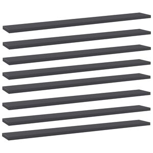 vidaXL Estantes para estanter&iacute;a 8 uds contrachapada gris 80x10x1,5 cm