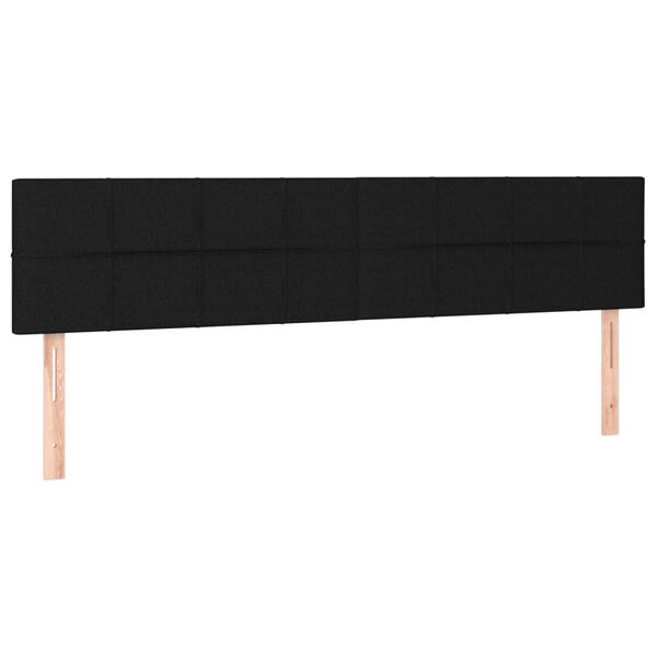 vidaXL Cabeceros tela negro 160x5x78/88 cm