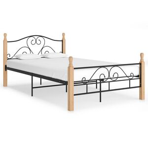 vidaXL Estructura de cama sin colch&oacute;n metal negro 120x200 cm