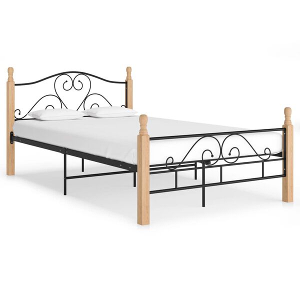 vidaXL Estructura de cama sin colch&oacute;n metal negro 120x200 cm
