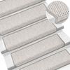 vidaXL Alfombra autoadhesiva escalera sisal 30 uds 65x21x4 cm Platina