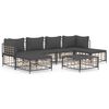 vidaXL Set muebles de jard&iacute;n 7 pzas y cojines rat&aacute;n PE gris antracita