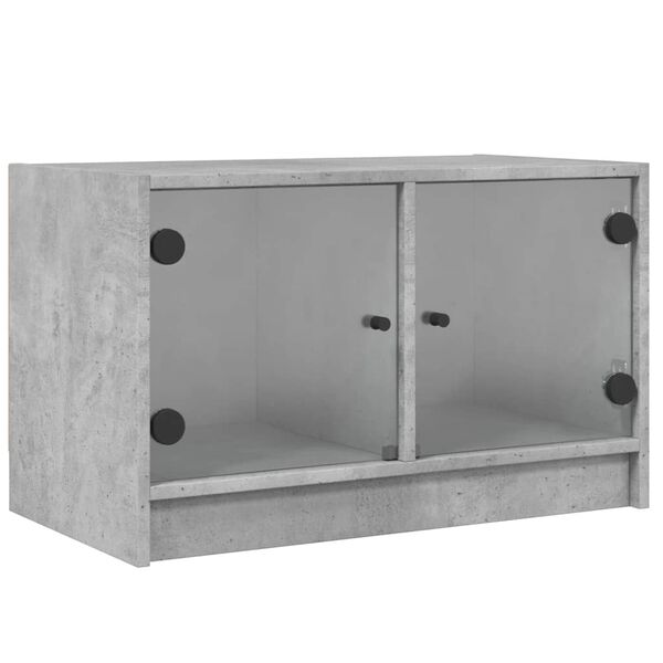 vidaXL Mueble de TV con puertas de vidrio gris hormigón 68x37x42 cm