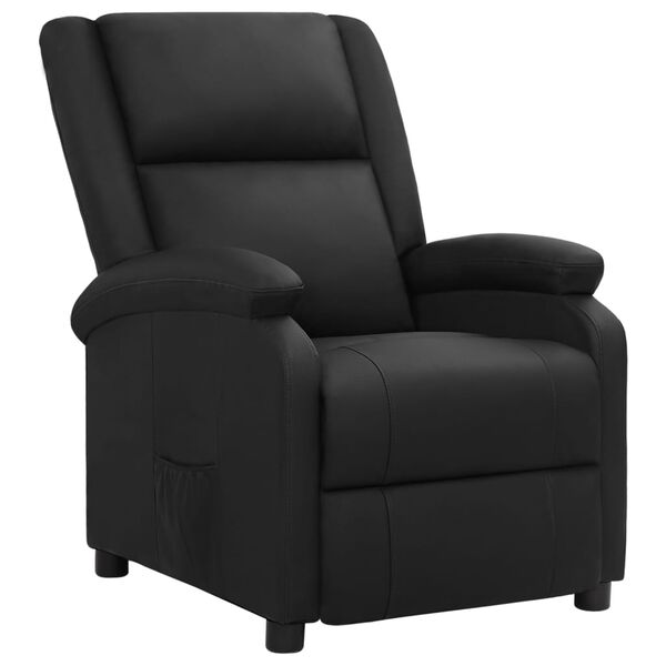 vidaXL Sill&oacute;n reclinable de cuero aut&eacute;ntico negro