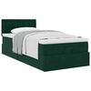 vidaXL Estructura de cama otomana con colch&oacute;n terciopelo verde oscuro
