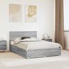 vidaXL Estructura de cama con cabecera Gris Sonoma 140 x 190 cm