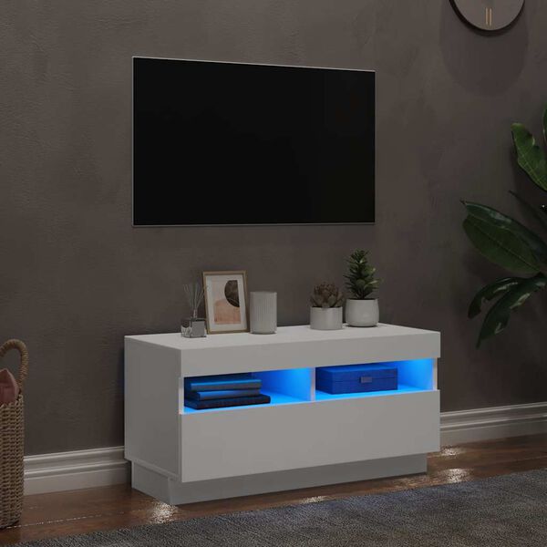 vidaXL Mueble para TV con luces LED blanco 80x35x40 cm