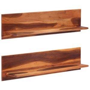 vidaXL Estantes de pared 2 unidades madera maciza acacia 112x20x26 cm