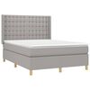 vidaXL Cama box spring con colch&oacute;n tela gris claro 140x190 cm