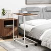 vidaXL Mesa auxiliar con ruedas de contrachapado blanco 55x35x70 cm
