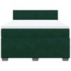 vidaXL Cama box spring con colch&oacute;n terciopelo verde oscuro 140x200 cm