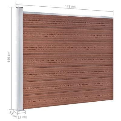 vidaXL Set de panel de valla WPC marrón 872x146 cm