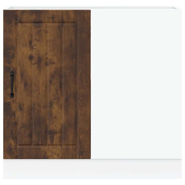 vidaXL Mueble bajo de cocina Lucca madera contrachapada roble ahumado