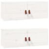vidaXL Armarios de pared 2 uds madera maciza pino blanco 80x30x30 cm