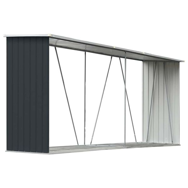 vidaXL Casetilla leña acero galvanizado gris antracita 330x84x152 cm